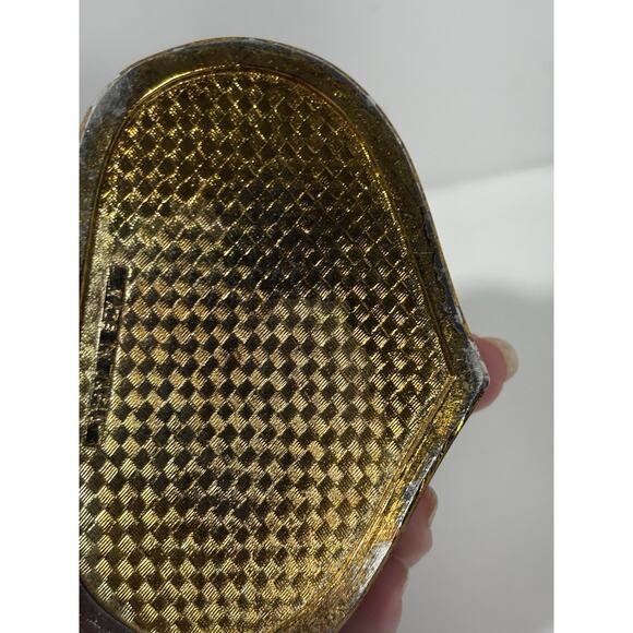 Sankyo Japan Heart Shape Design Musical Trinket Box White Blue Gold Hand Painted - Picture 5 of 8